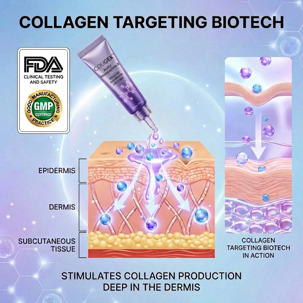 COUGEX™ Acetyl Hexapeptide-8 & Retinol Avansert Anti-Rynke Løftkrem (🔥Siste 3 timer, 60% RABATT Øyegel for mørke ringer og rynker)