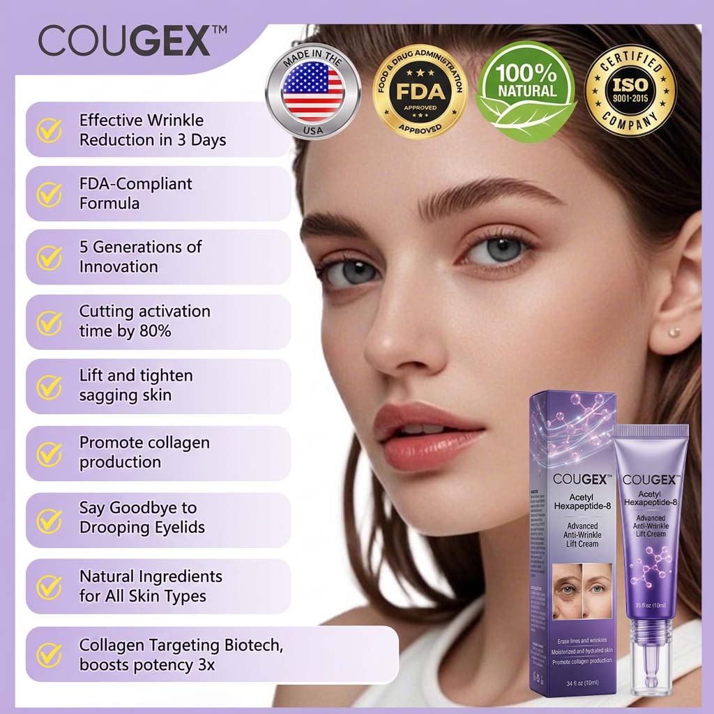 COUGEX™ Acetyl Hexapeptide-8 & Retinol Avansert Anti-Rynke Løftkrem (🔥Siste 3 timer, 60% RABATT Øyegel for mørke ringer og rynker)