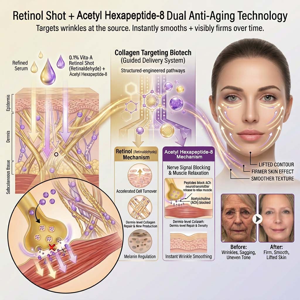 COUGEX™ Acetyl Hexapeptide-8 & Retinol Avansert Anti-Rynke Løftkrem (🔥Siste 3 timer, 60% RABATT Øyegel for mørke ringer og rynker)